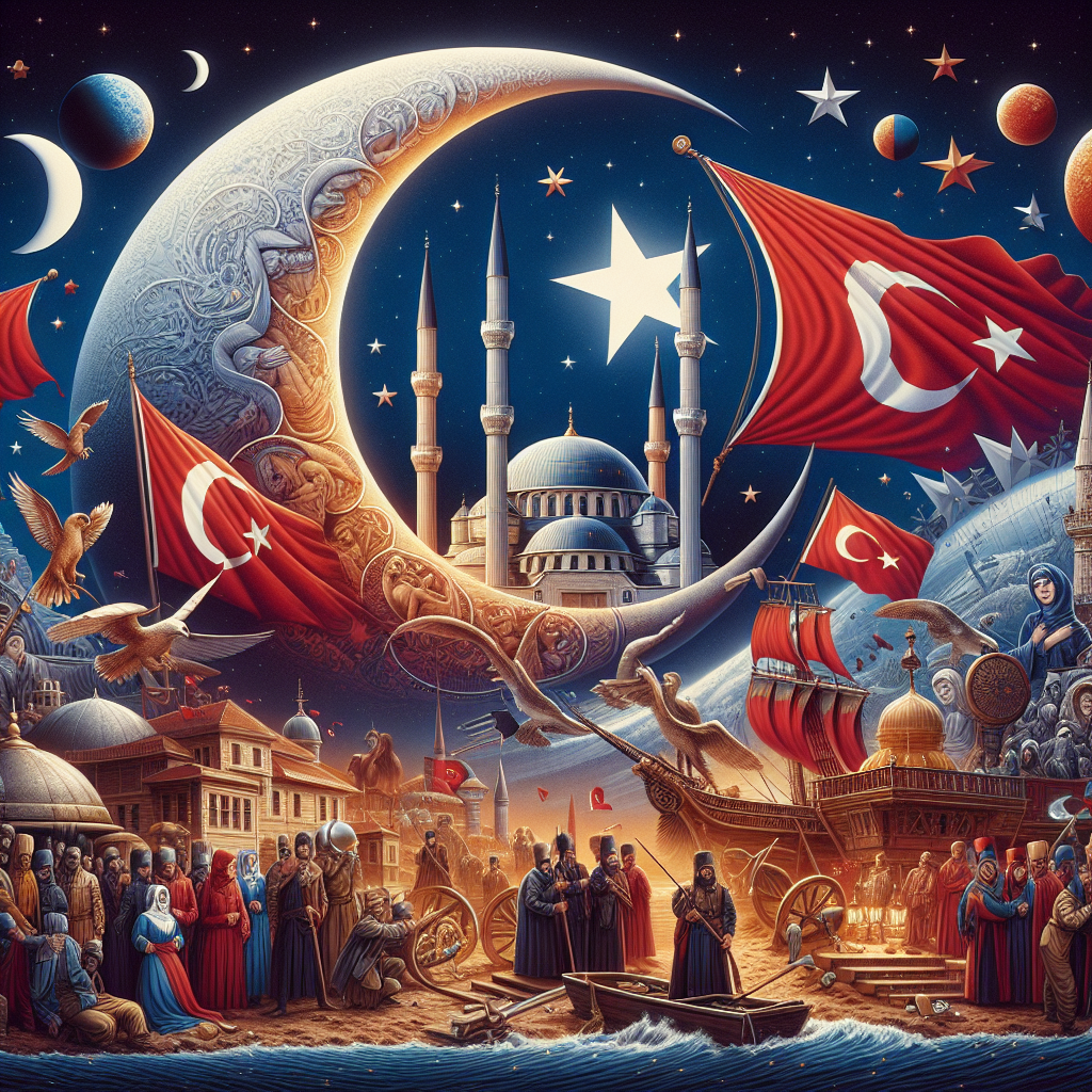Türk Bayrağındaki Ay ve Yıldız Nereden Geliyor ? İşte Şanlı Türk Bayrağımızın Tarihi realistic style.
