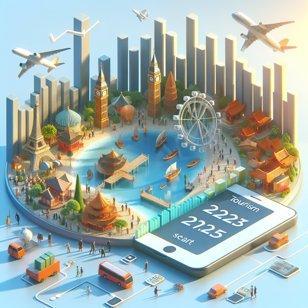 Yeni Yılda 2025'de beklenen Turizm Rakamları realistic style.