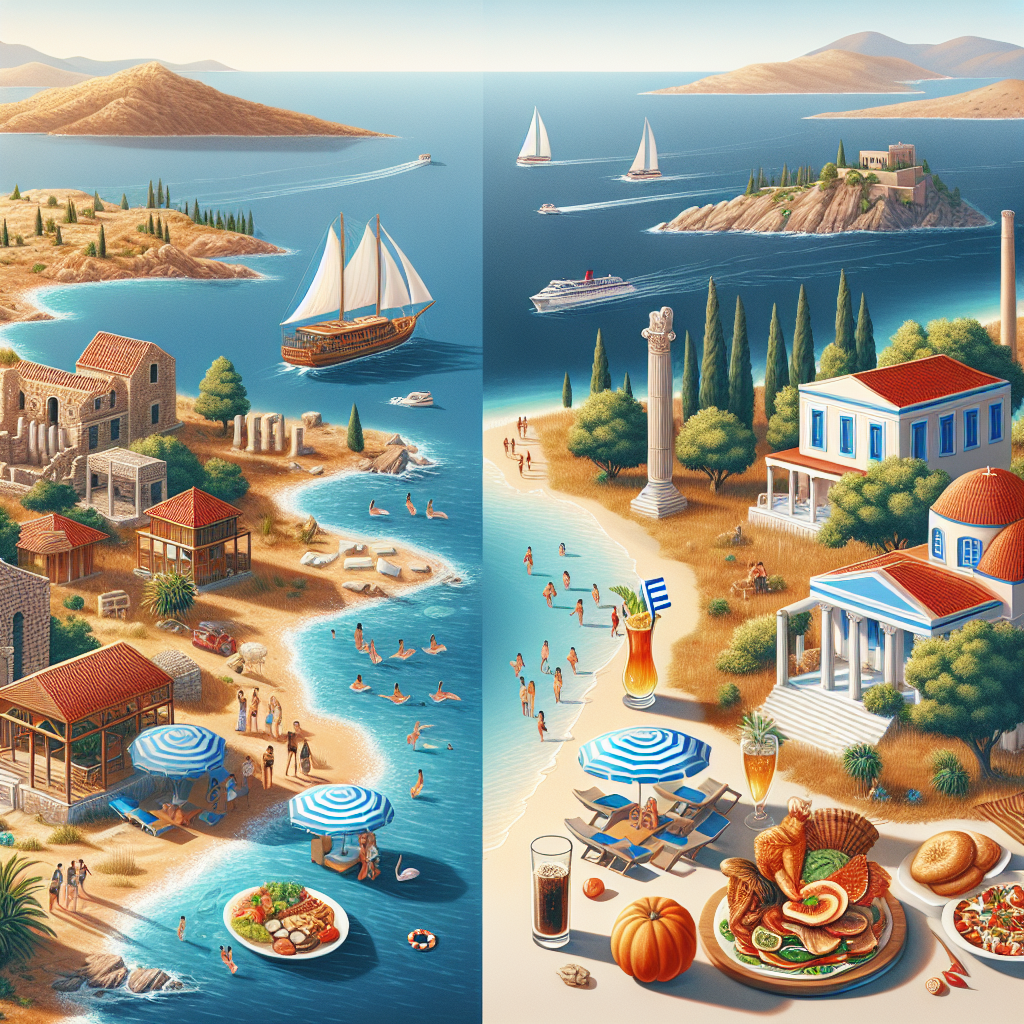 Yunan adaları tatilinin Türkiye'den ucuz olması realistic style