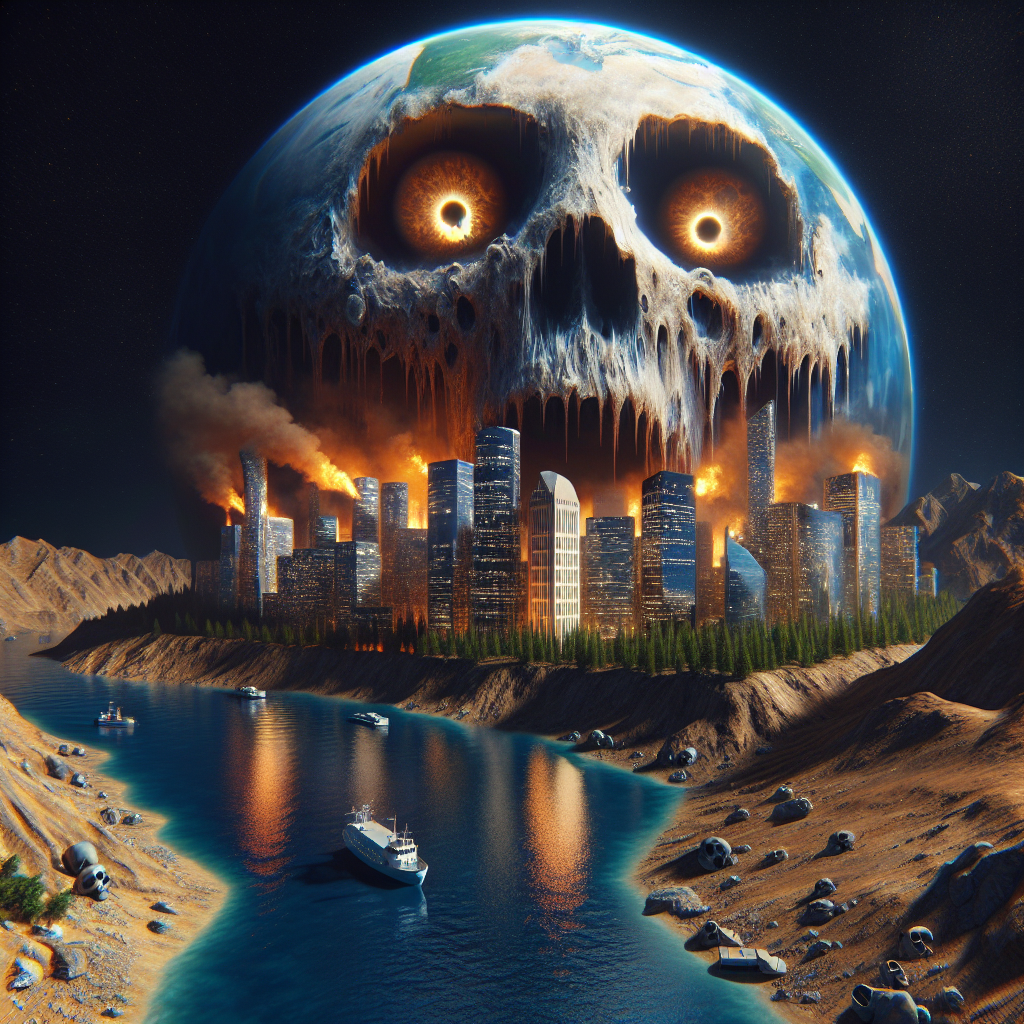 Dünya'da Azalan Su Kaynakları Korkutuyor. 2030 ve Sonrası Felaket Gibi realistic style.