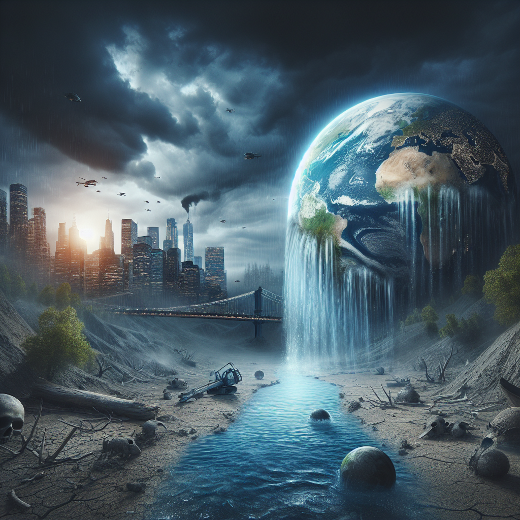 Dünya'da Azalan Su Kaynakları Korkutuyor. 2030 ve Sonrası Felaket Gibi realistic style.