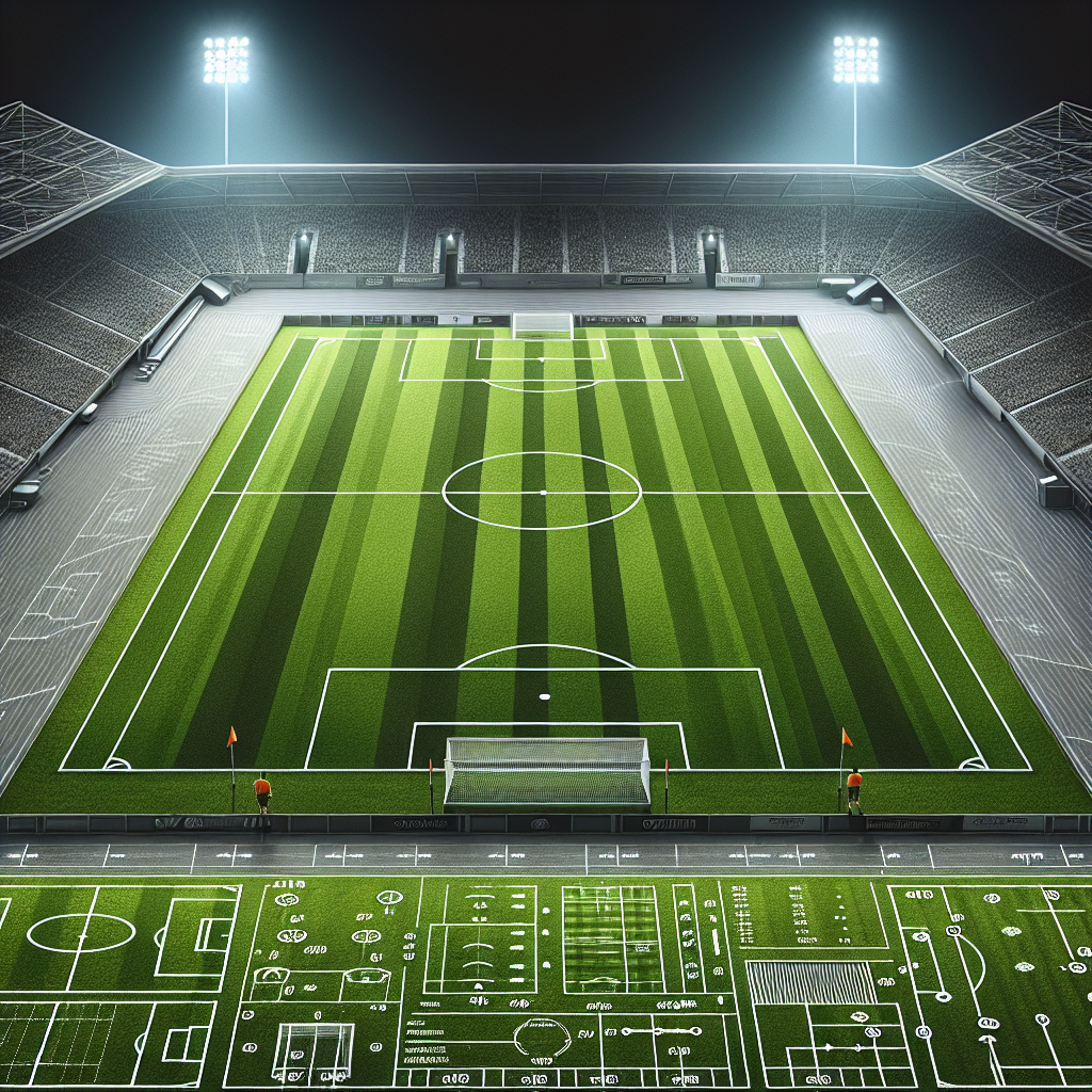Futbol sahası hakkında teknik bilgiler realistic style.