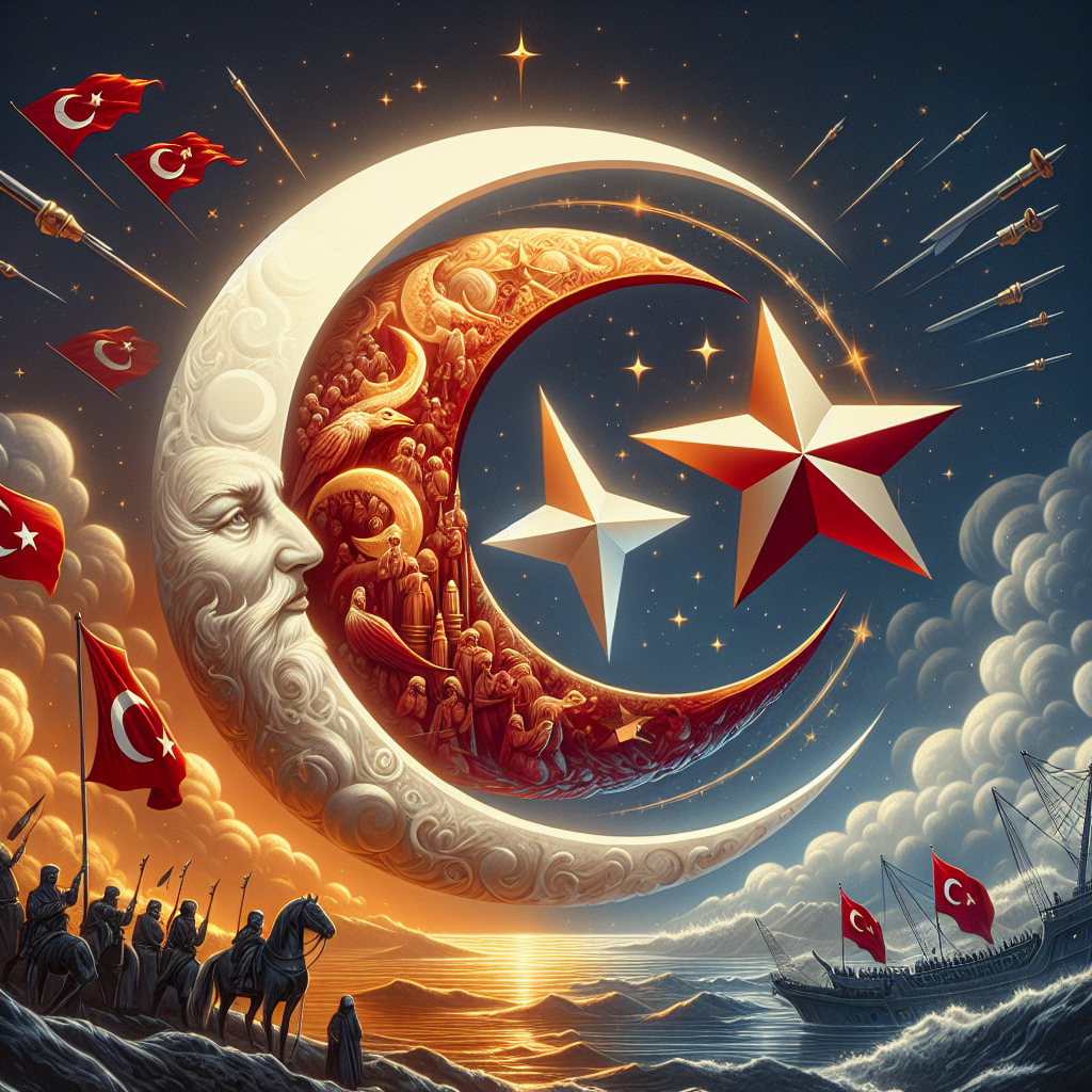 Türk Bayrağındaki Ay ve Yıldız Nereden Geliyor ? İşte Şanlı Türk Bayrağımızın Tarihi realistic style.