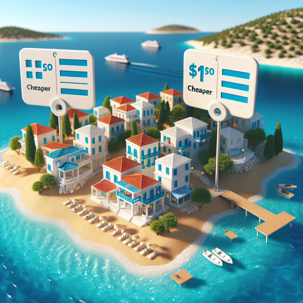 Yunan adaları tatilinin Türkiye'den ucuz olması realistic style