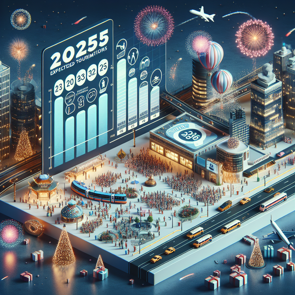 Yeni Yılda 2025'de beklenen Turizm Rakamları realistic style.