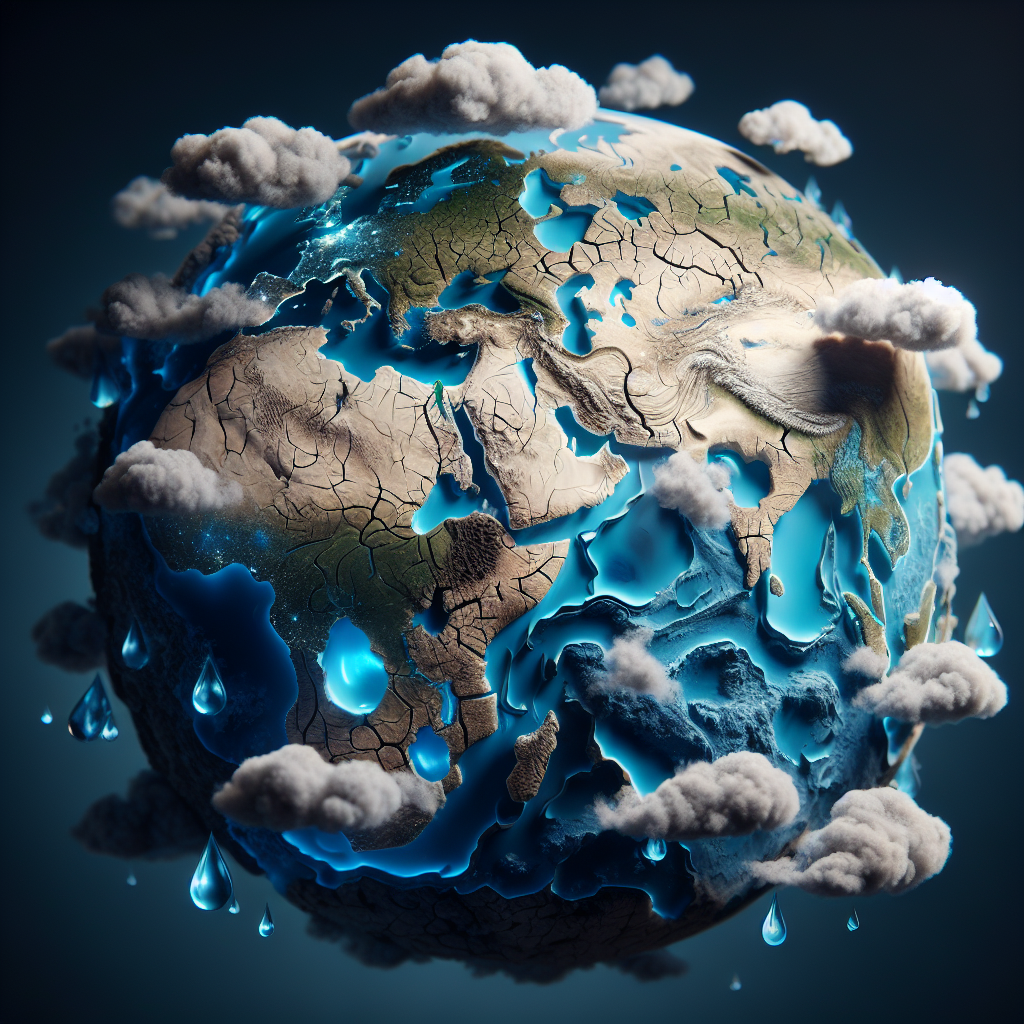 Dünya'da Azalan Su Kaynakları Korkutuyor. 2030 ve Sonrası Felaket Gibi realistic style.