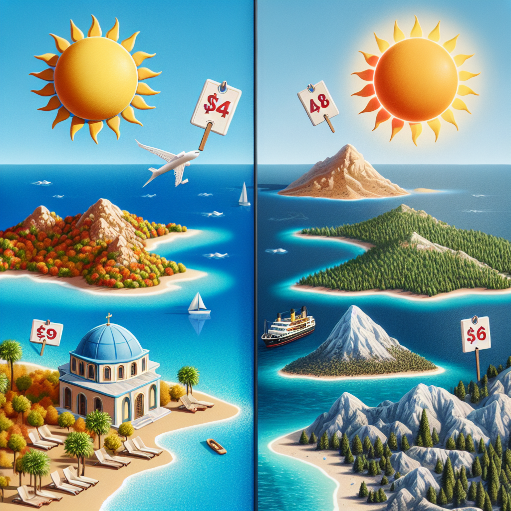 Yunan adaları tatilinin Türkiye'den ucuz olması realistic style