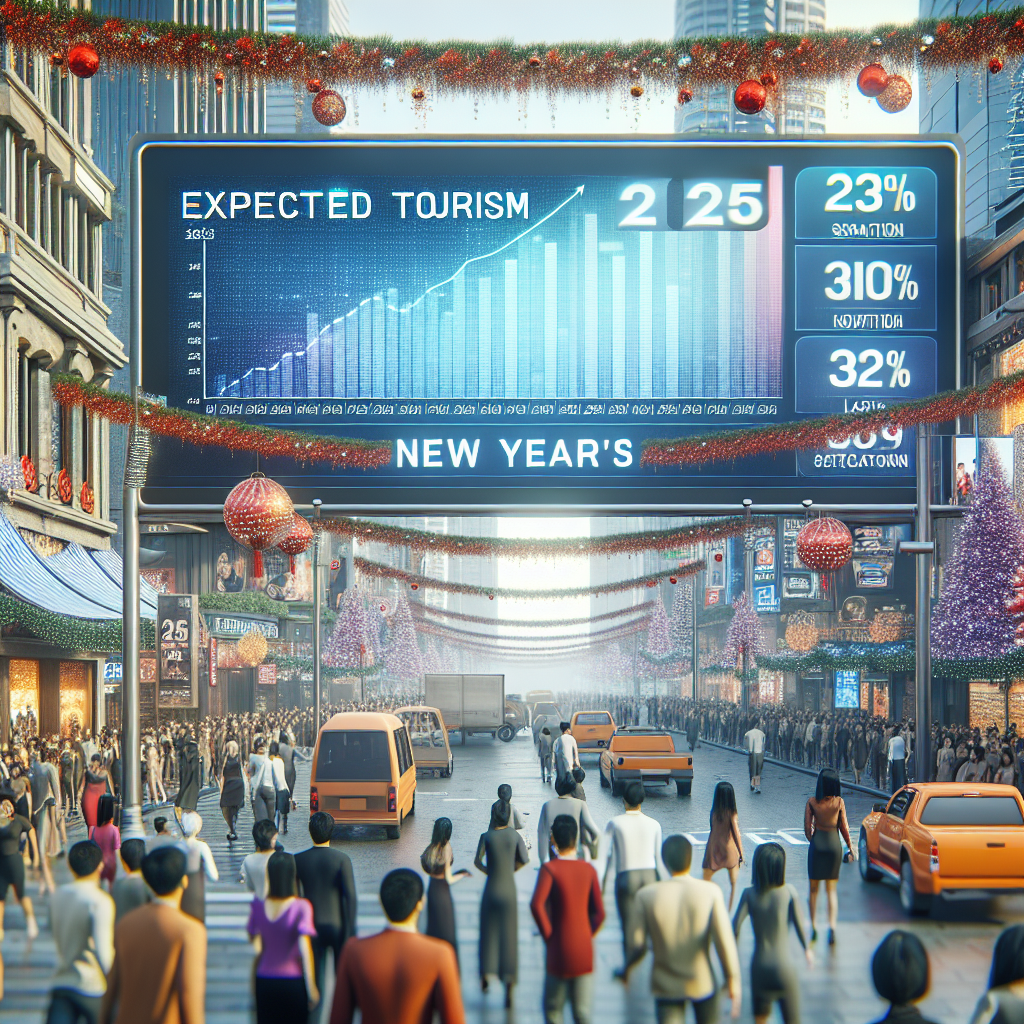 Yeni Yılda 2025'de beklenen Turizm Rakamları realistic style.