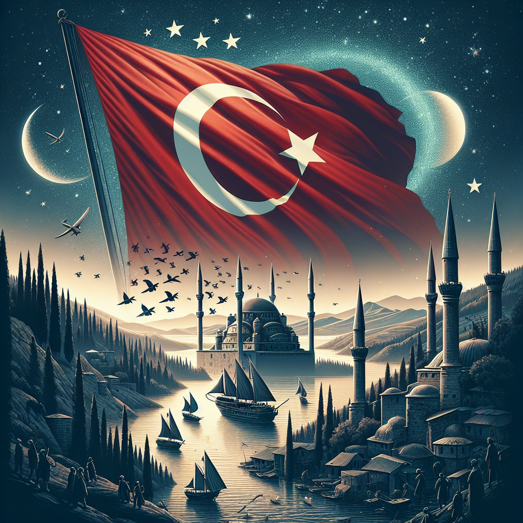 Türk Bayrağındaki Ay ve Yıldız Nereden Geliyor ? İşte Şanlı Türk Bayrağımızın Tarihi realistic style.