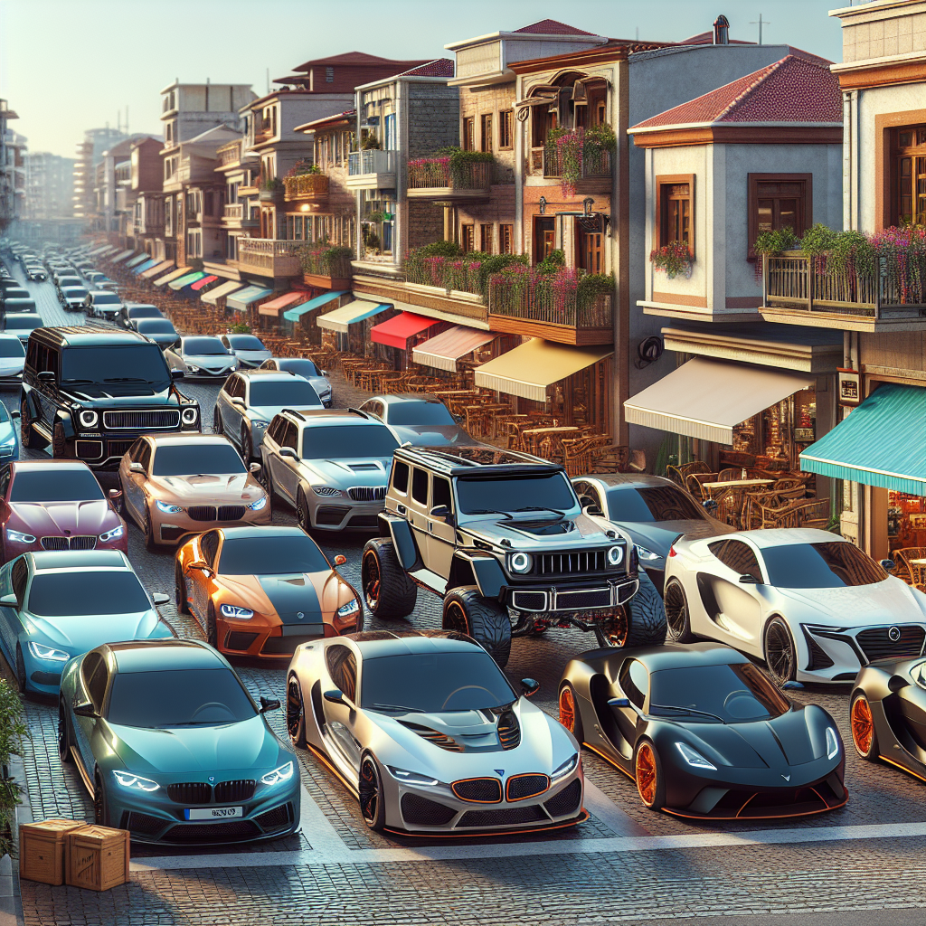 Türkiye'de en çok satan Otomobil Modelleri ve Markalar 2025 realistic style.