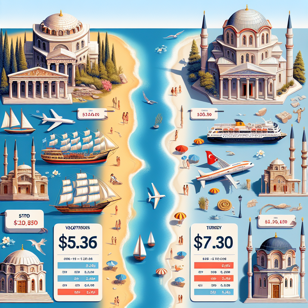 Yunan adaları tatilinin Türkiye'den ucuz olması realistic style