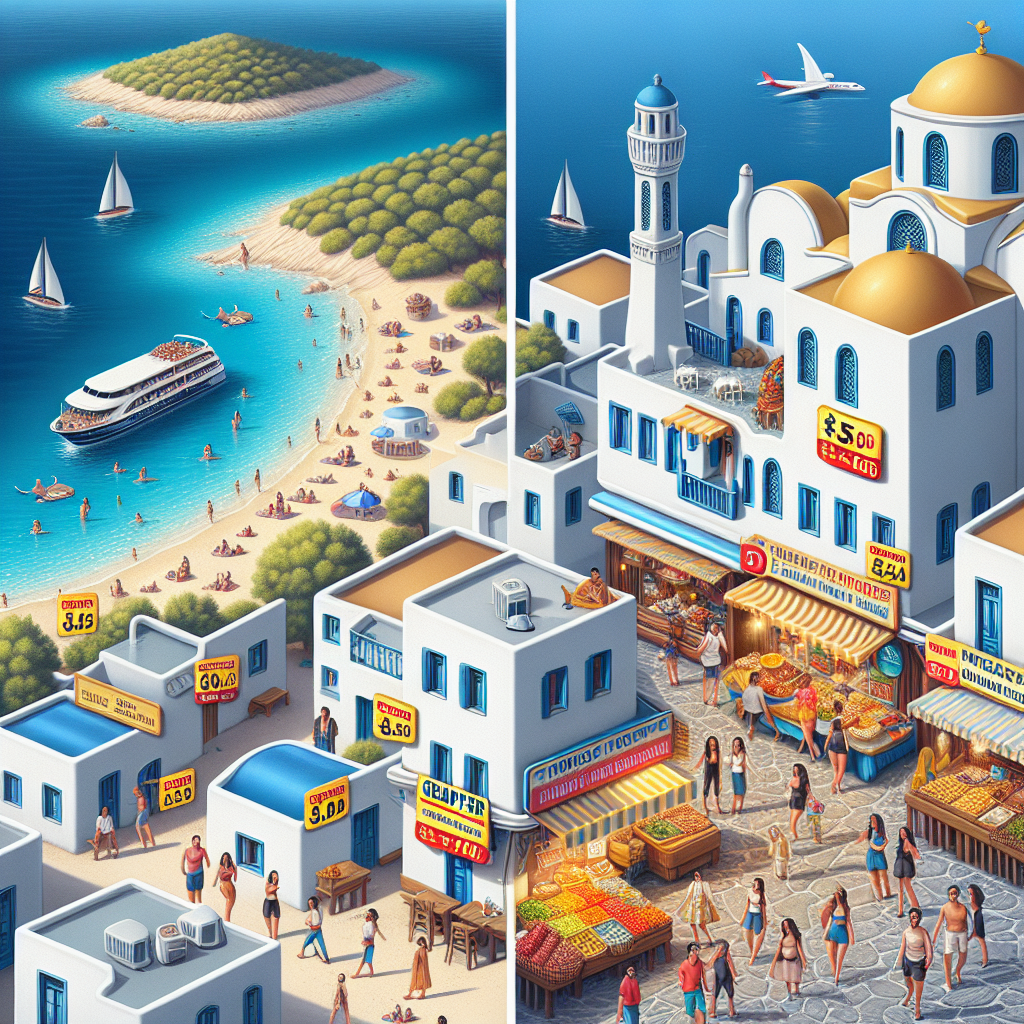 Yunan adaları tatilinin Türkiye'den ucuz olması realistic style