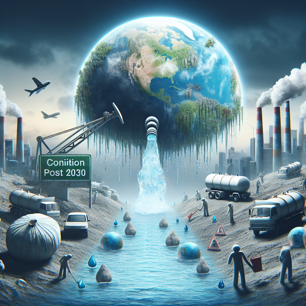 Dünya'da Azalan Su Kaynakları Korkutuyor. 2030 ve Sonrası Felaket Gibi realistic style.