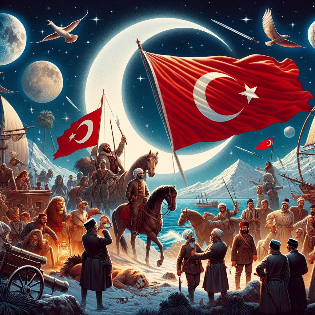 Türk Bayrağındaki Ay ve Yıldız Nereden Geliyor ? İşte Şanlı Türk Bayrağımızın Tarihi realistic style.