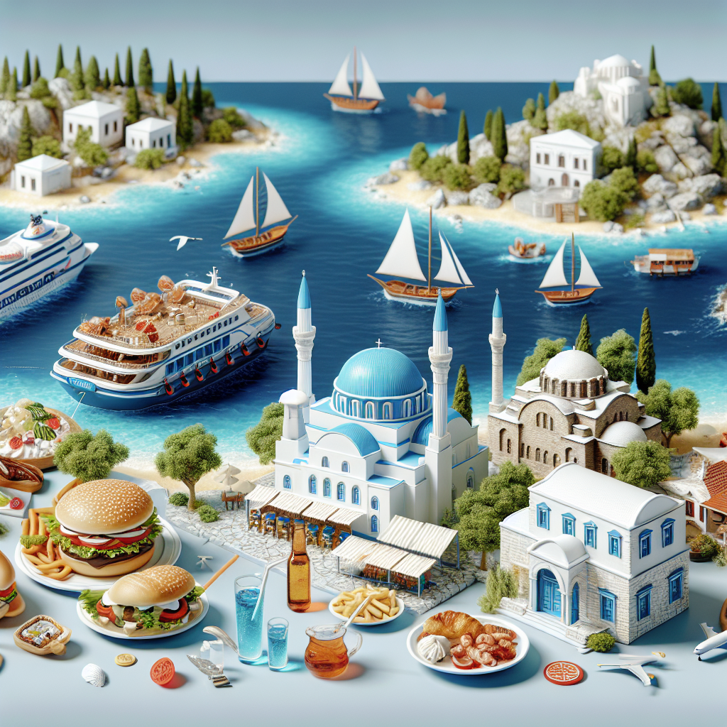 Yunan adaları tatilinin Türkiye'den ucuz olması realistic style