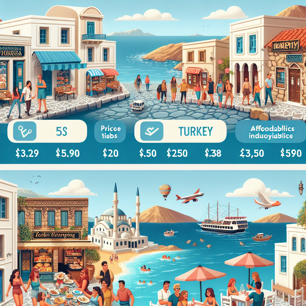 Yunan adaları tatilinin Türkiye'den ucuz olması realistic style