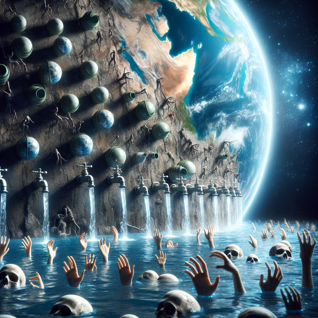 Dünya'da Azalan Su Kaynakları Korkutuyor. 2030 ve Sonrası Felaket Gibi realistic style.
