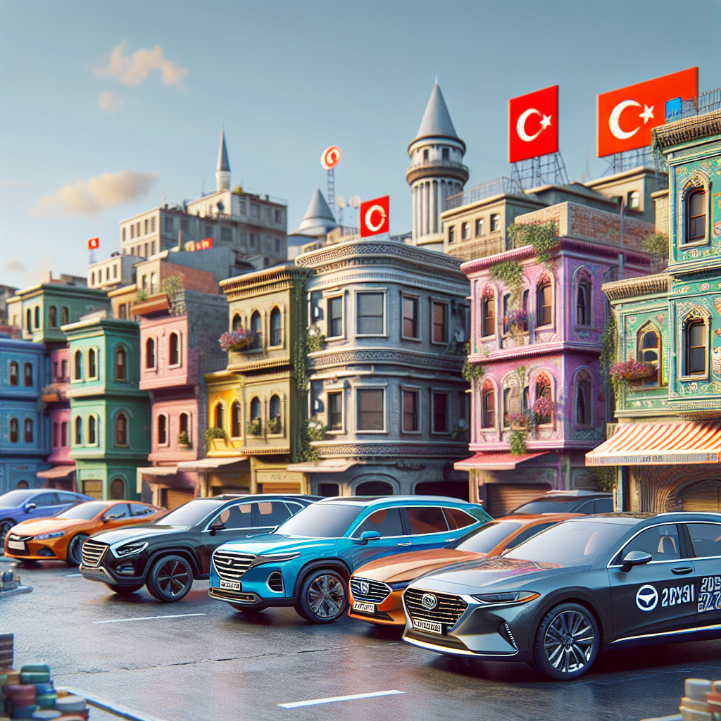 Türkiye'de en çok satan Otomobil Modelleri ve Markalar 2025 realistic style.