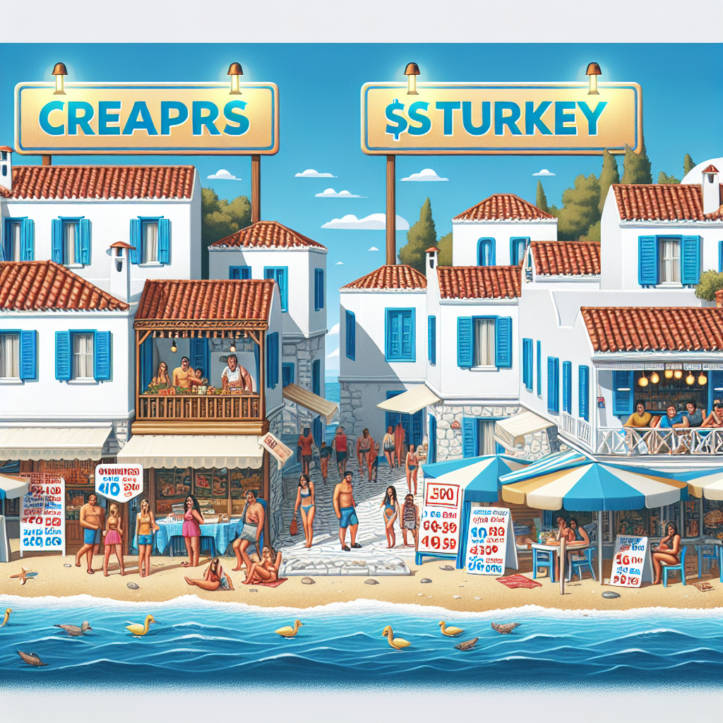 Yunan adaları tatilinin Türkiye'den ucuz olması realistic style