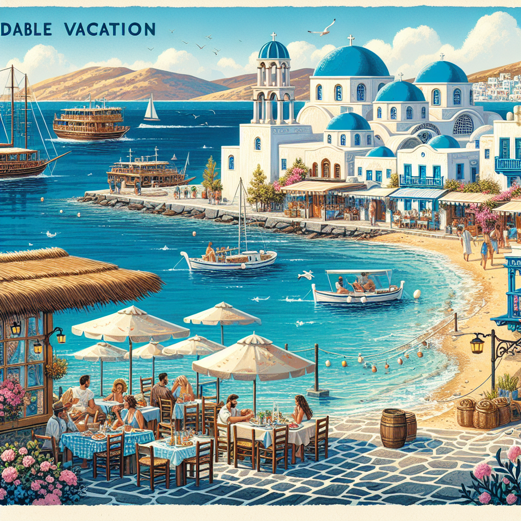 Yunan adaları tatilinin Türkiye'den ucuz olması realistic style