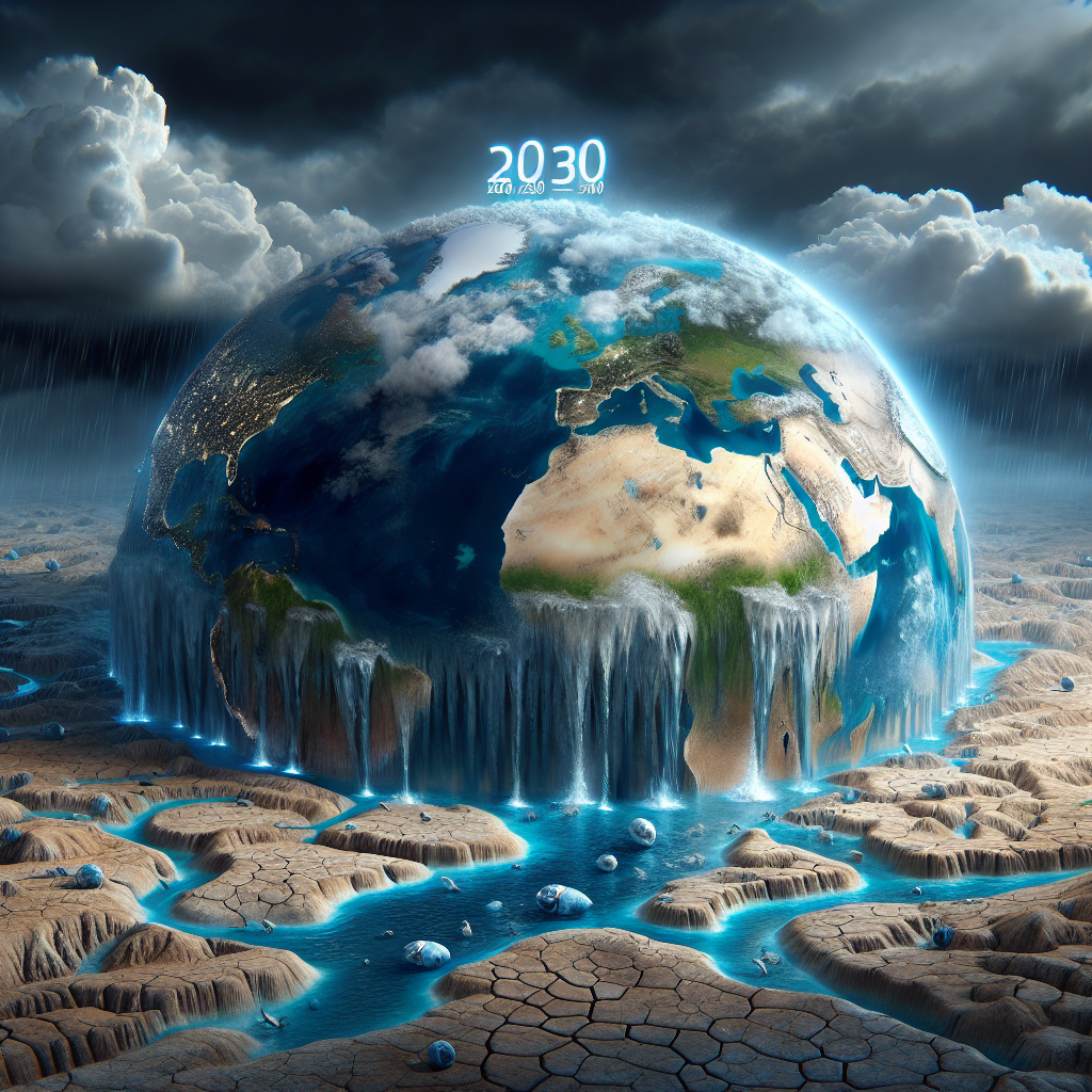 Dünya'da Azalan Su Kaynakları Korkutuyor. 2030 ve Sonrası Felaket Gibi realistic style.