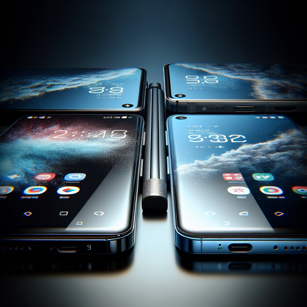 samsung ve iphone telefon rekabeti realistic style