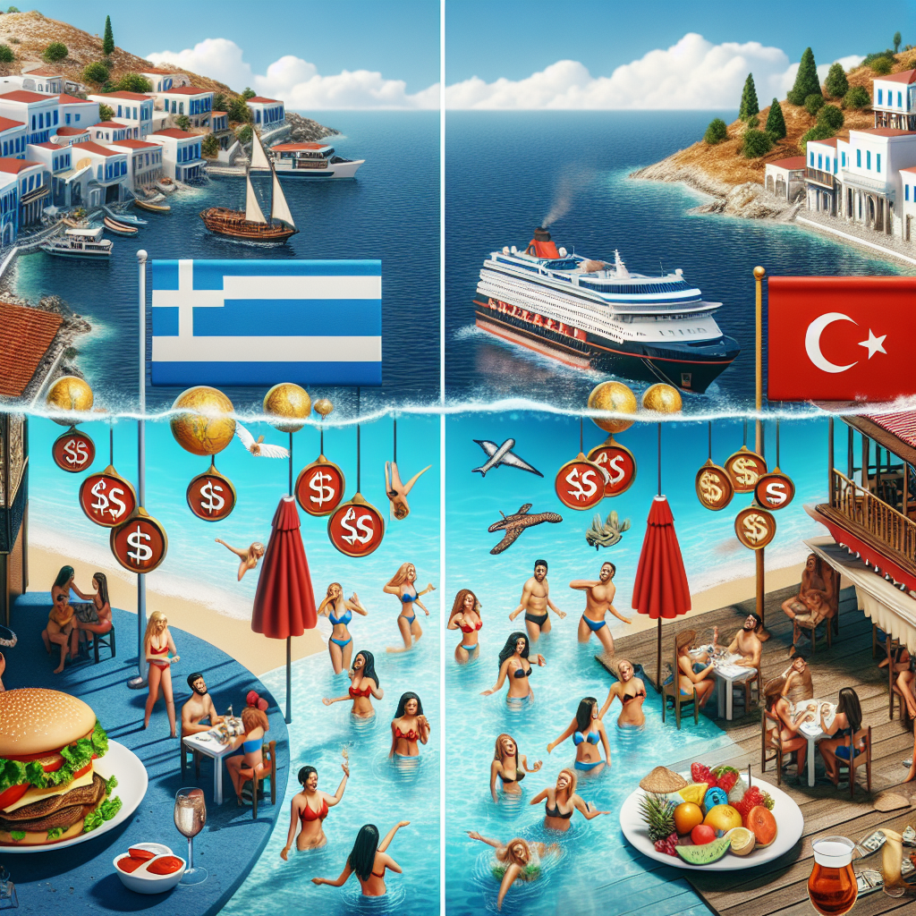 Yunan adaları tatilinin Türkiye'den ucuz olması realistic style