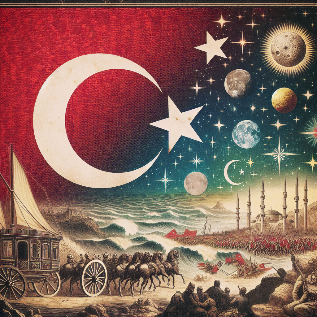 Türk Bayrağındaki Ay ve Yıldız Nereden Geliyor ? İşte Şanlı Türk Bayrağımızın Tarihi realistic style.