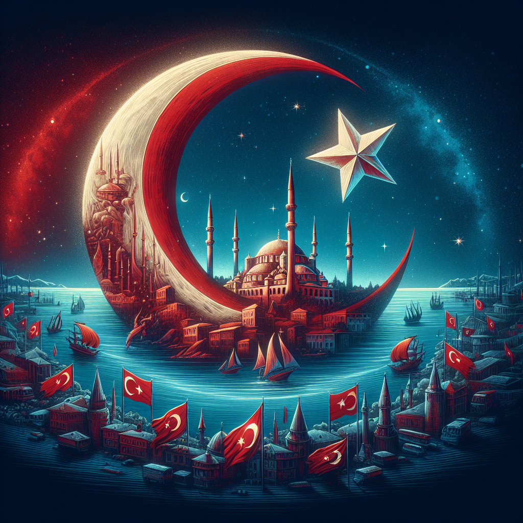 Türk Bayrağındaki Ay ve Yıldız Nereden Geliyor ? İşte Şanlı Türk Bayrağımızın Tarihi realistic style.