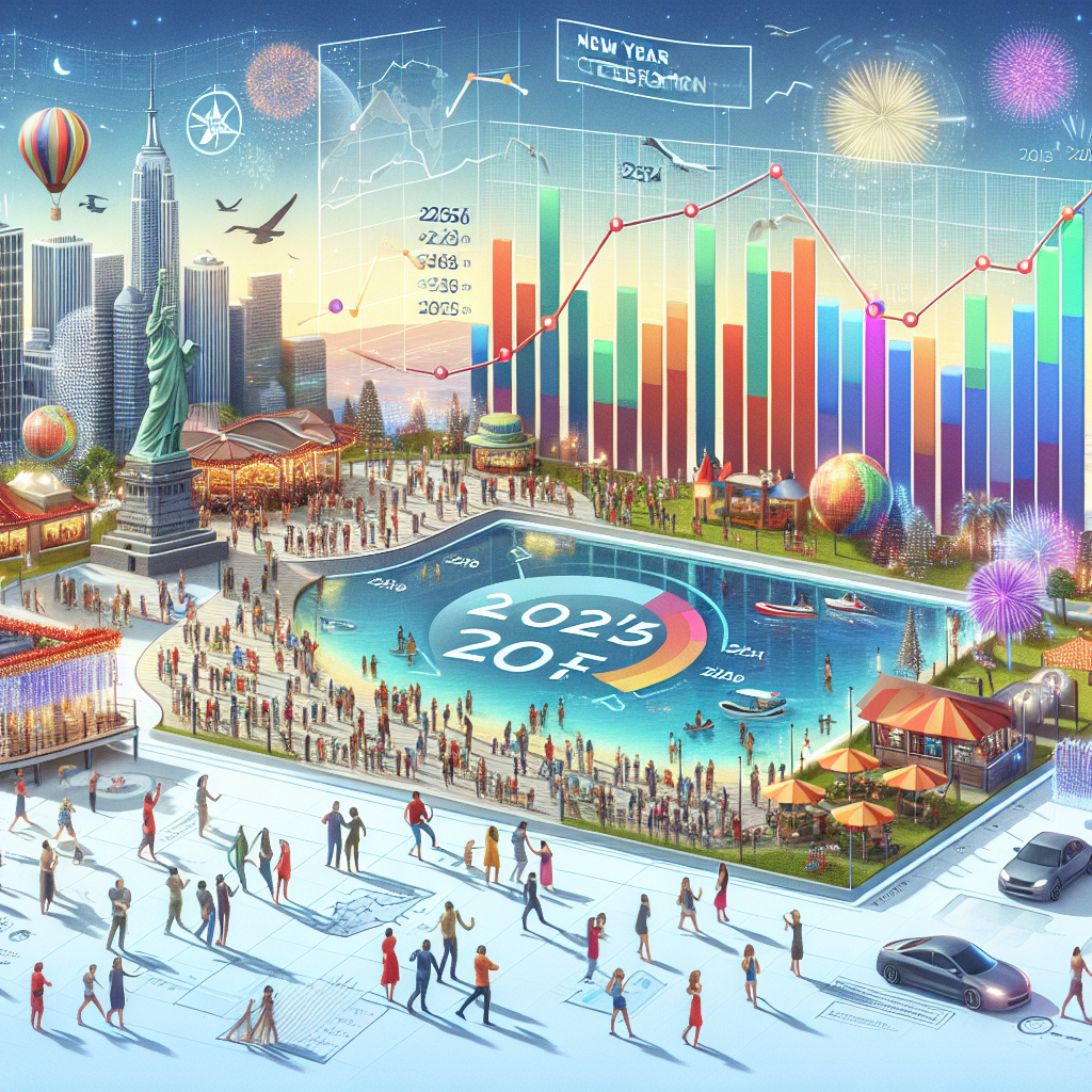 Yeni Yılda 2025'de beklenen Turizm Rakamları realistic style.