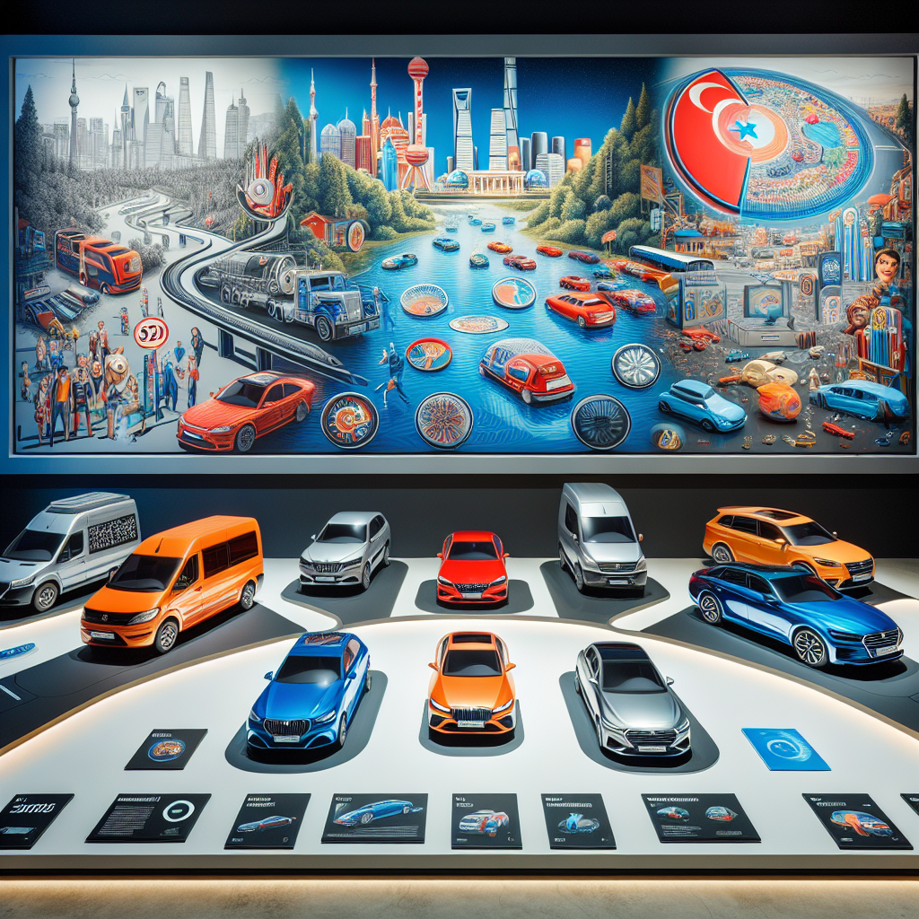 Türkiye'de en çok satan Otomobil Modelleri ve Markalar 2025 realistic style.