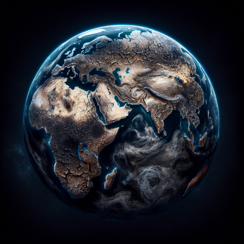 Dünya'da Azalan Su Kaynakları Korkutuyor. 2030 ve Sonrası Felaket Gibi realistic style.