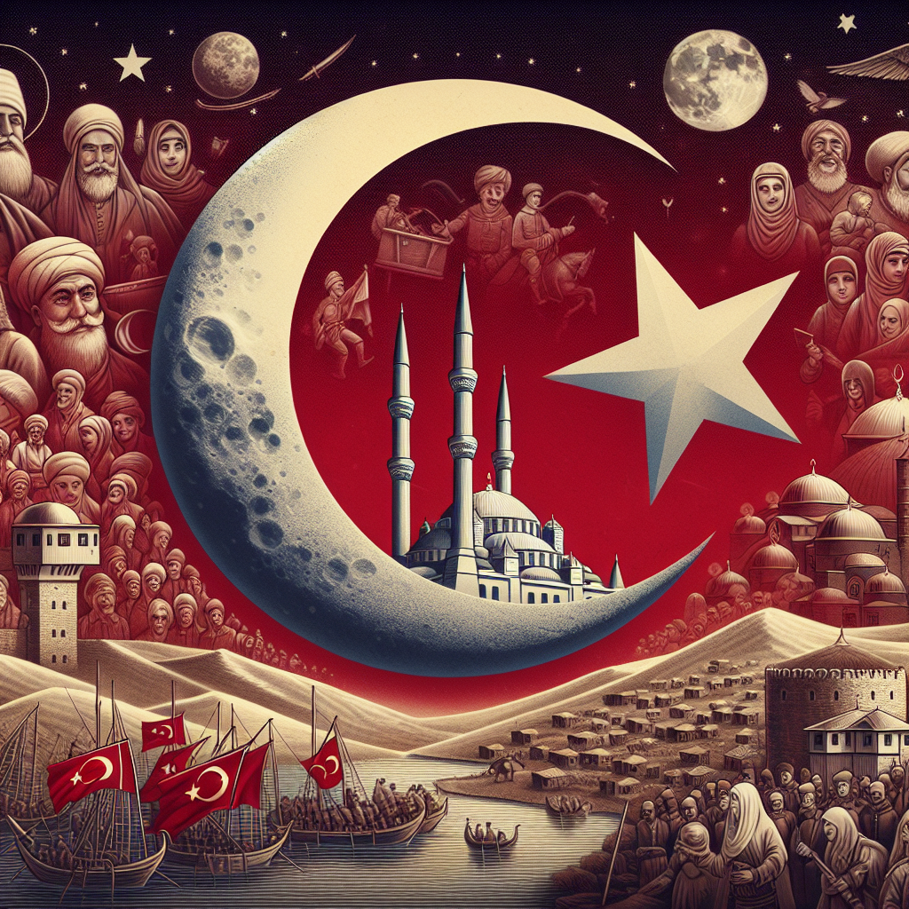 Türk Bayrağındaki Ay ve Yıldız Nereden Geliyor ? İşte Şanlı Türk Bayrağımızın Tarihi realistic style.