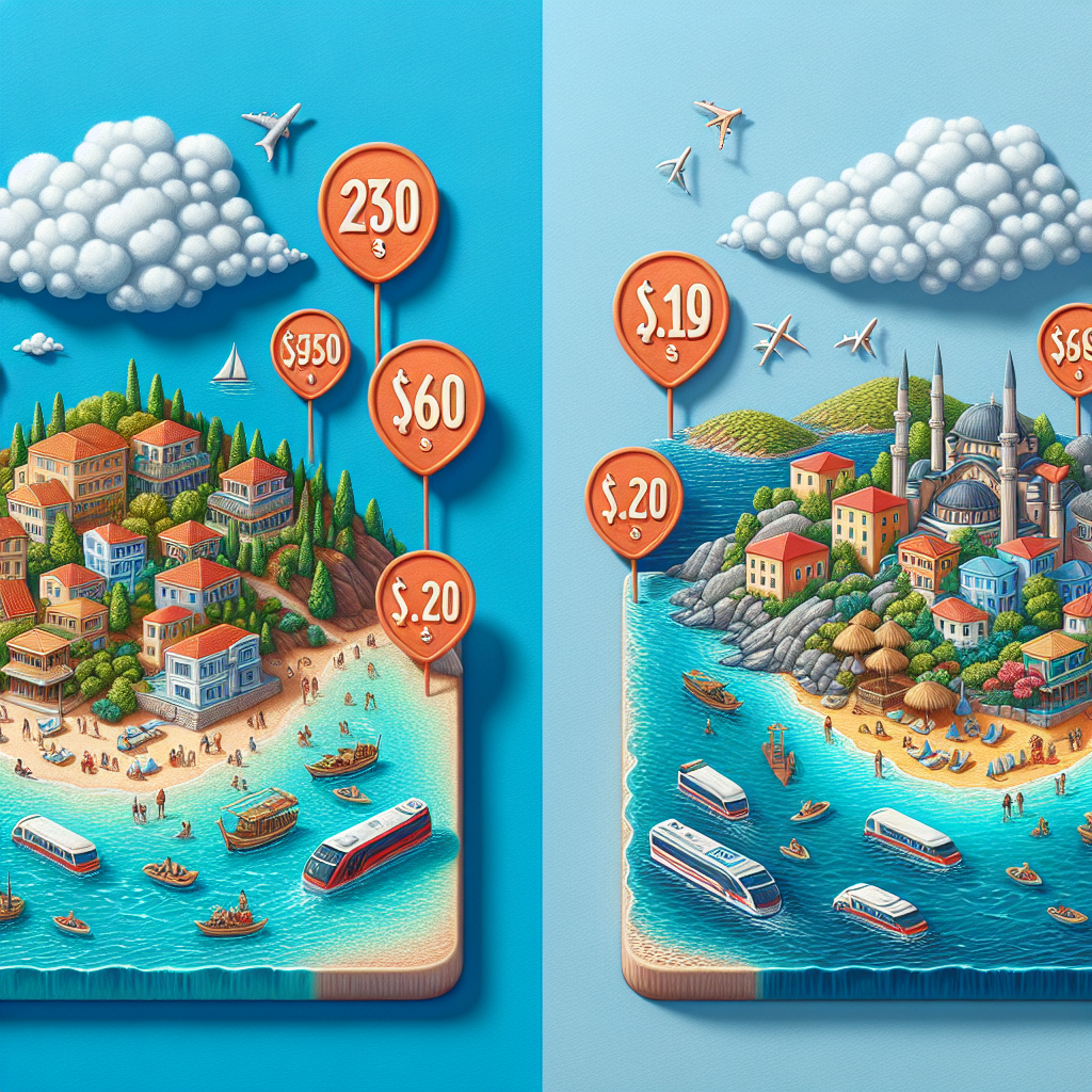Yunan adaları tatilinin Türkiye'den ucuz olması realistic style