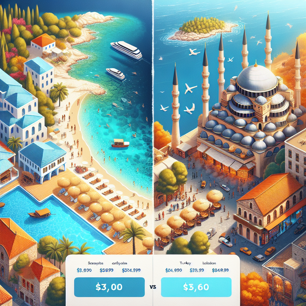 Yunan adaları tatilinin Türkiye'den ucuz olması realistic style