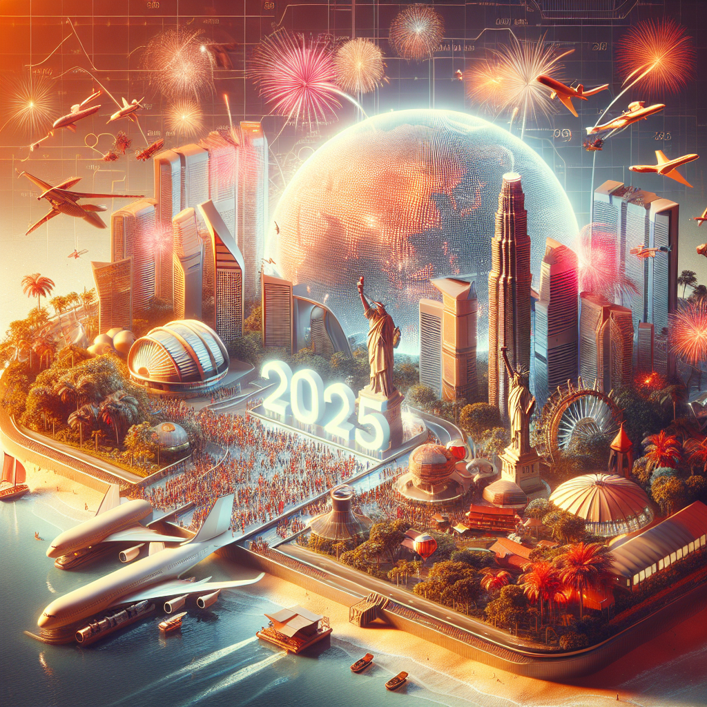 Yeni Yılda 2025'de beklenen Turizm Rakamları realistic style.