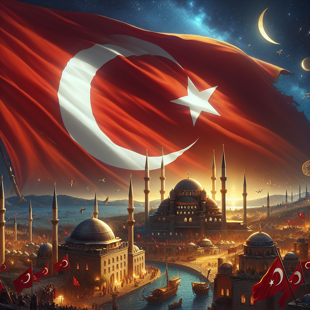 Türk Bayrağındaki Ay ve Yıldız Nereden Geliyor ? İşte Şanlı Türk Bayrağımızın Tarihi realistic style.