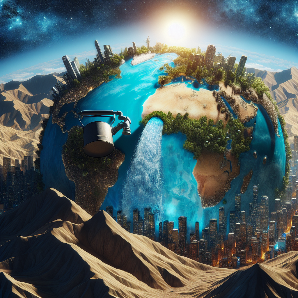 Dünya'da Azalan Su Kaynakları Korkutuyor. 2030 ve Sonrası Felaket Gibi realistic style.
