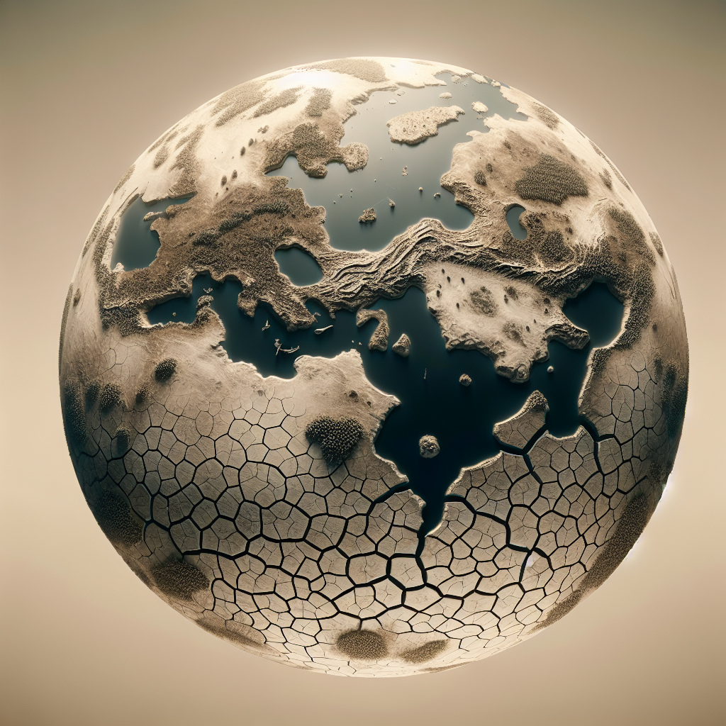 Dünya'da Azalan Su Kaynakları Korkutuyor. 2030 ve Sonrası Felaket Gibi realistic style.