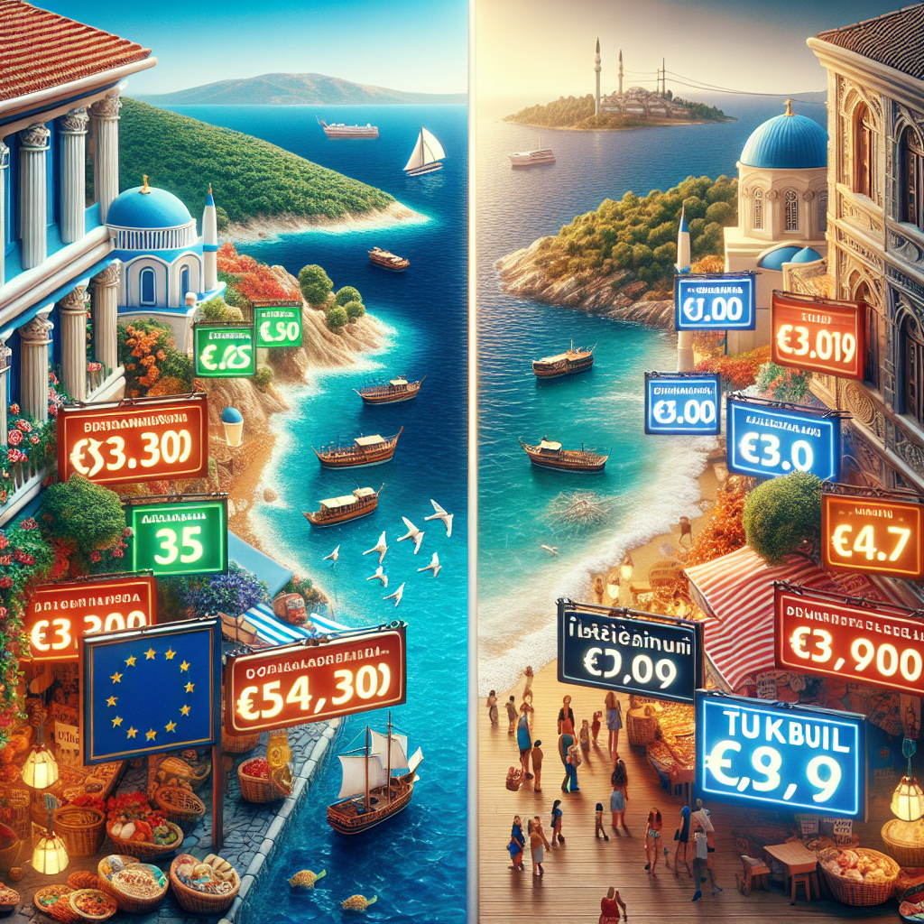 Yunan adaları tatilinin Türkiye'den ucuz olması realistic style