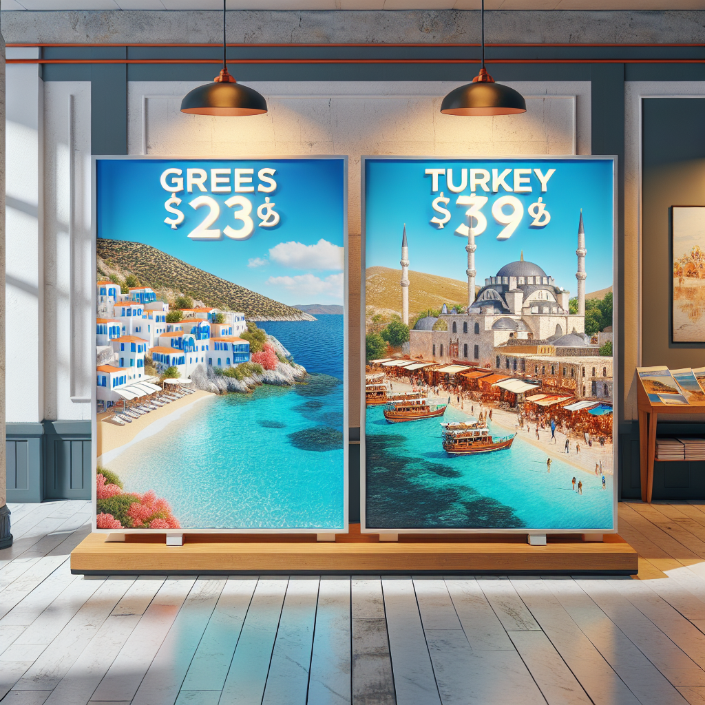 Yunan adaları tatilinin Türkiye'den ucuz olması realistic style