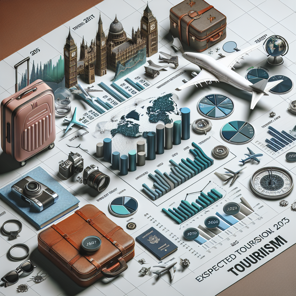 Yeni Yılda 2025'de beklenen Turizm Rakamları realistic style.