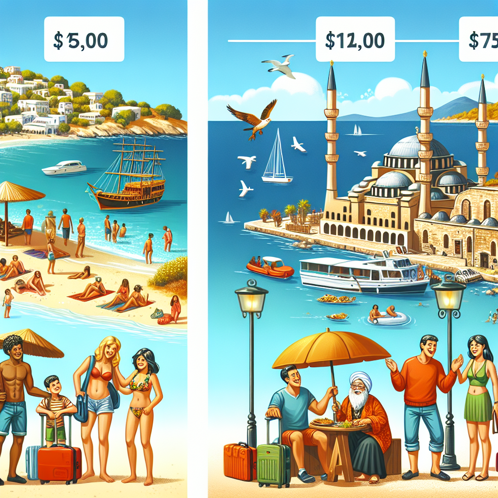 Yunan adaları tatilinin Türkiye'den ucuz olması realistic style