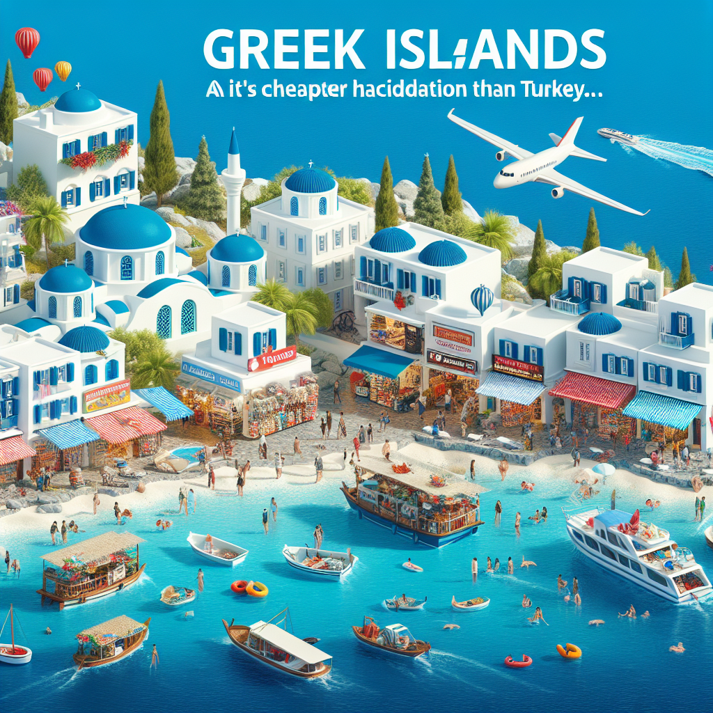 Yunan adaları tatilinin Türkiye'den ucuz olması realistic style