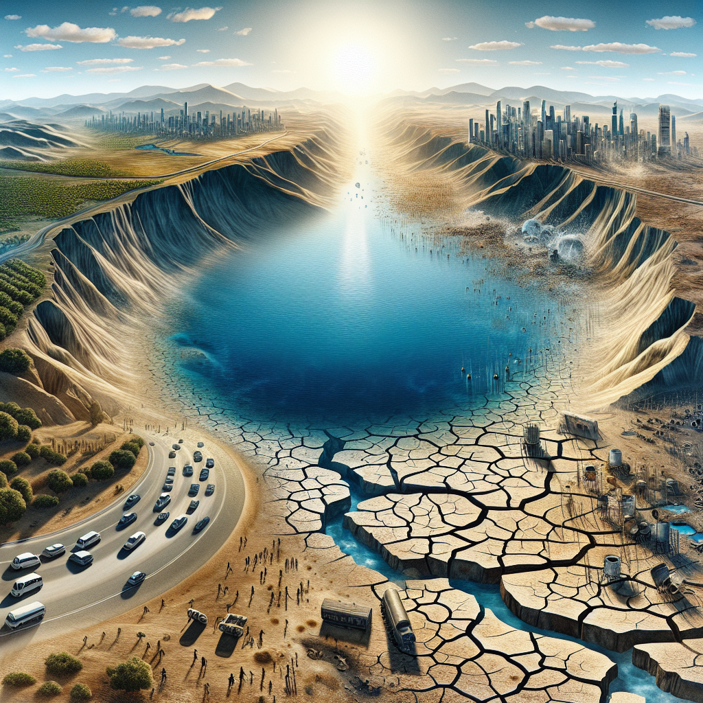 Dünya'da Azalan Su Kaynakları Korkutuyor. 2030 ve Sonrası Felaket Gibi realistic style.
