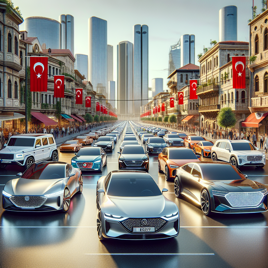 Türkiye'de en çok satan Otomobil Modelleri ve Markalar 2025 realistic style.